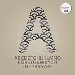 Abstract Fish Scale Alphabet and Digit Vector