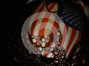abstract flag America red white different stars photo
