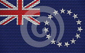 Abstract flag of Cook Islands made of circles. Cook Islander flag designed with colored dots giving it a modern and futuristic