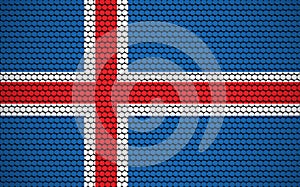 Abstract flag of Iceland made of circles. Icelander flag designed with colored dots giving it a modern and futuristic abstract