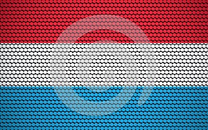 Abstract flag of Luxembourg made of circles. Luxembourger flag designed with colored dots giving it a modern and futuristic