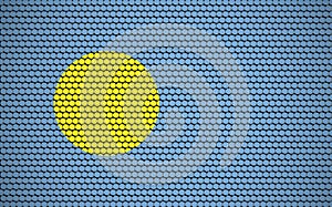 Abstract flag of Palau made of circles. Palauan flag designed with colored dots giving it a modern and futuristic abstract look