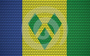 Abstract flag of Saint Vincent and the Grenadines made of circles. Vincentian flag designed with colored dots giving it a modern photo