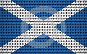 Abstract flag of Scotland made of circles. Scottish flag designed with colored dots giving it a modern and futuristic abstract
