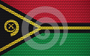 Abstract flag of Vanuatu made of circles. ni-Vanuatu flag designed with colored dots giving it a modern and futuristic abstract