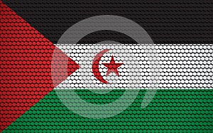 Abstract flag of Western Sahara made of circles. Saharan flag designed with colored dots giving it a modern and futuristic