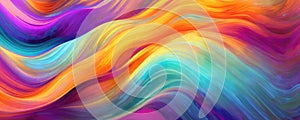 Abstract flamboyant colorful rainbow iridescent neon fluorescent organic shapes, texture waves flow background.