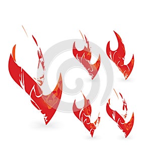 Abstract flame graphic design element set