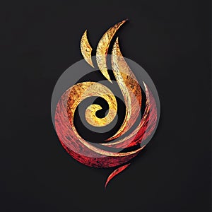 Abstract flame logo design black background