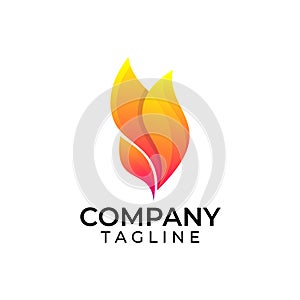 Abstract Flame Organic Logo Design
