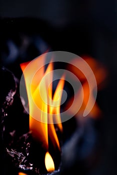 Abstract flames on a black background