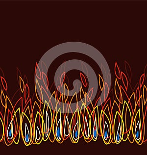 Abstract flames retro graphic design element