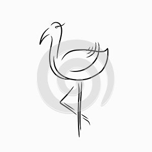 abstract flamingo icon