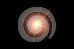 Abstract flare light speed lighting effect elements on black background design concept. Illustration lights optical lens flares