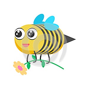 Abstract Flat Cartoon Animal Insect Beetle Bee Fly Honey Yellow Animal Vector Design Elements Fauna Wildlife