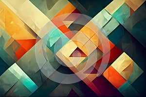 Abstract flat colorful geometric background, neural network generated art