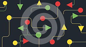 Abstract Flat Design Logic Circuit Network Seamless Pattern