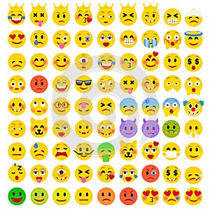 Abstract Flat Funny Set of Emoticons. Set of Emoji photo