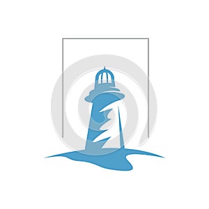 abstract flat style Beacon Lighthouse logo vector design illustrations