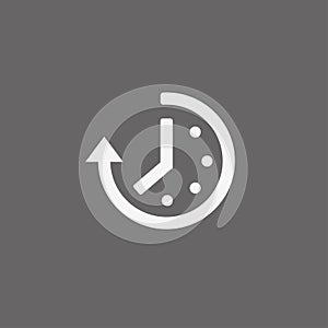 Abstract flat style time and clock vector icon.