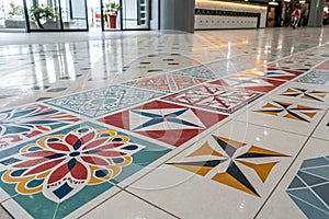 Abstract floor texture with vitrified tiles photo