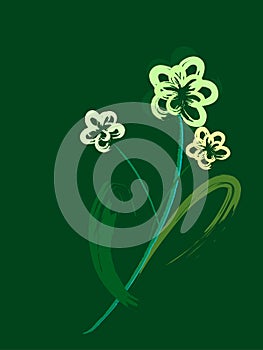 Abstract flora in green