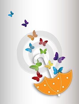 Abstract floral background with butterflies