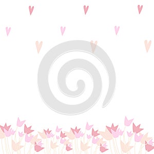 Abstract floral background, graphic design illustration wallpaper, hearts and flowers wallpaper