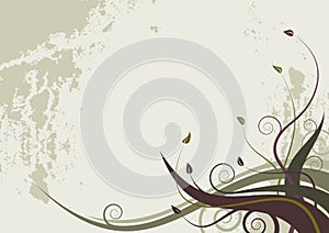 Abstract floral background - grunge style waves