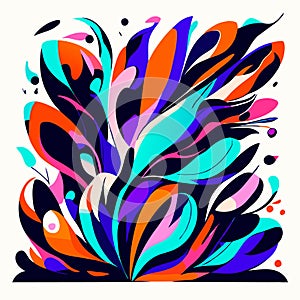Abstract floral background. Hand drawn vector illustration in doodle style. AI Generated