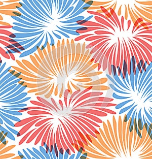 Abstract floral background. Pattern with decorative chrysanthemums.