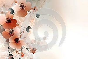 abstract floral background with poppies and place for your text photo