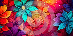 Abstract floral background series, with many flowers. Generative AI