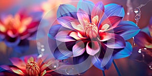 Abstract floral background series, with many flowers. Generative AI