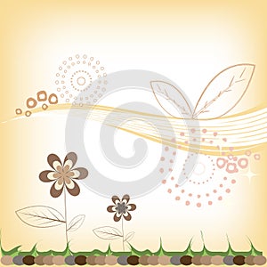 Abstract floral background warm
