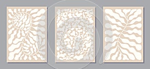 Abstract Floral Backgrounds  in Beige Color