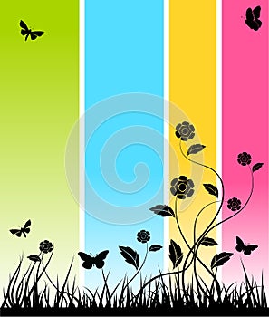 Abstract floral banner