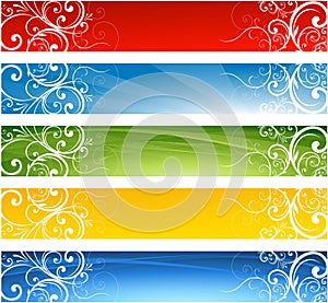 Abstract floral banners