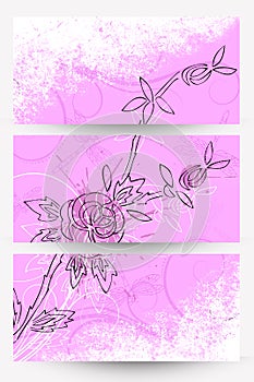 Abstract floral banners