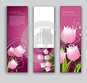 Abstract Floral Banners. Vector Eps10 Backgrounds.