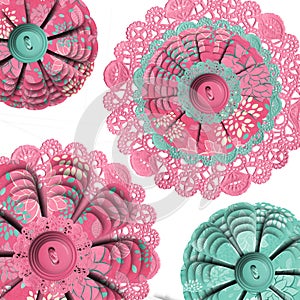 Abstract Floral Doilies
