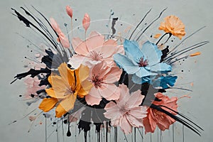 Abstract Floral Celebrations in Vivid Colors