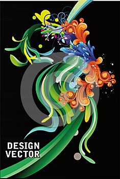 Abstract floral color wave vector