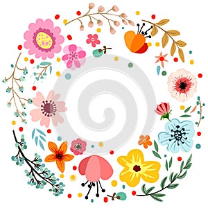 Abstract floral composition, floral wreath