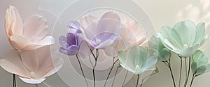 Abstract Floral Design On Pastel Background.