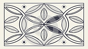 Abstract Floral Geometric Interlocking Pattern, vector design Generative AI