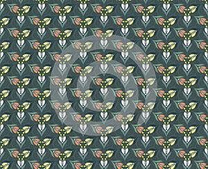 Abstract floral green seamless pattern