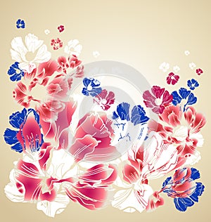 Abstract floral greeting card