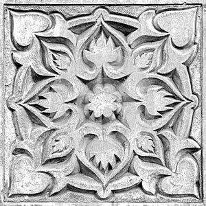 Abstract floral ornament, bas-relief