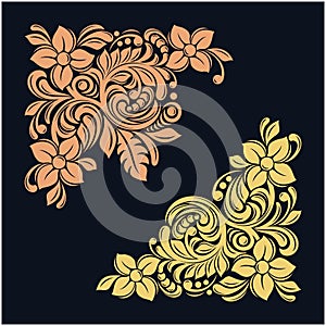 Abstract floral ornament. Corner